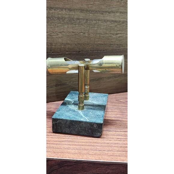 Vintage Brass Plated Timer with Marble base Sand Timer Paperweight - Picture 6 of 12